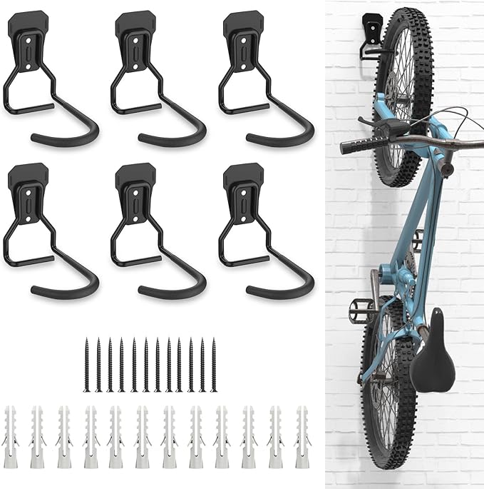 Bike Wall Mount with Fixed Hook, Heavy Duty Bike Storage Rack, Bike Rack by Housolution