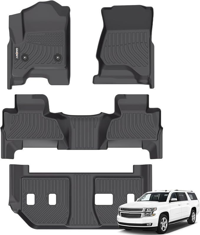 GINOWY-Floor Mats for Chevy Suburban/GMC Yukon XL 2015-2020 2nd Row by GINOWY
