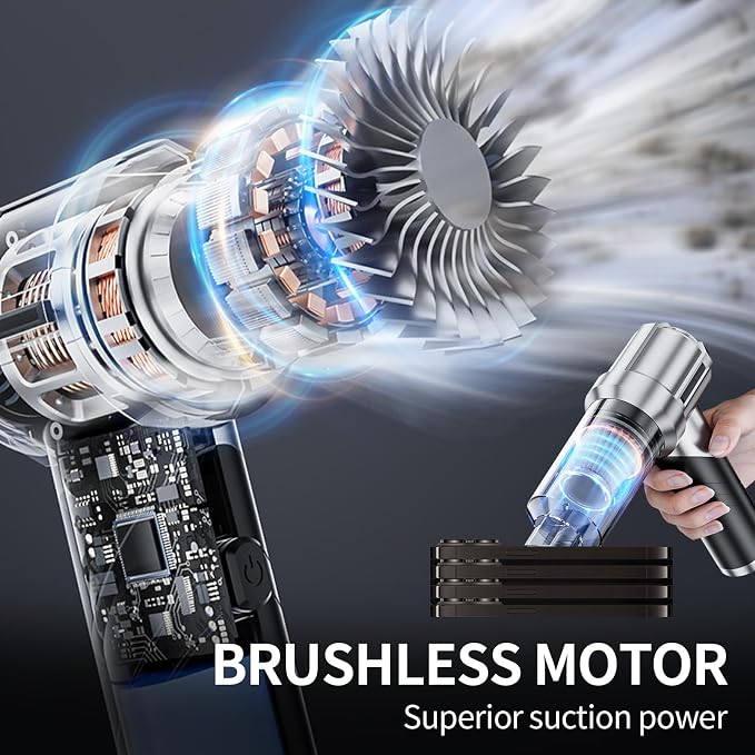 Car Vacuum, Portable & Foldable 21000PA & Air Duster, Cordless Handheld - Image 6