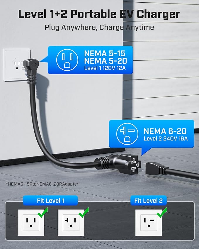 2025 Upgraded Level 1&2 Tesla Charger, 8-16A Adjustable Current, Timer & Smart - Image 6
