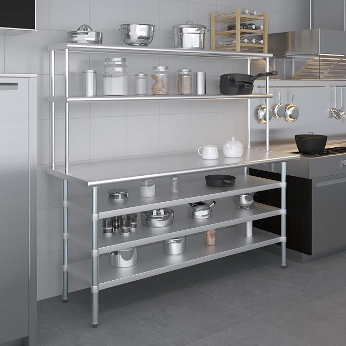 Amgood 24" x 72" Stainless Steel Work Table - Image 6