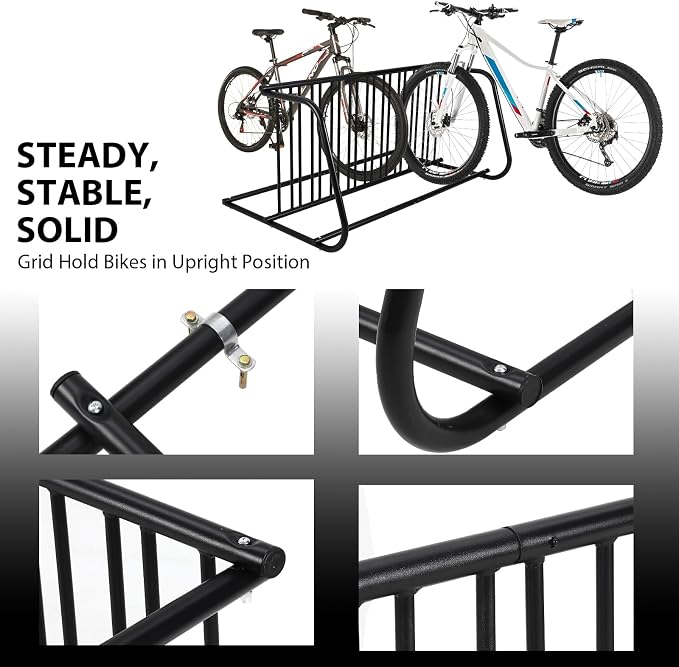 Outdoor Bike Storage, 10 Bike Rack Garage, 61 In Long All-Steel Mesh Bikes Rack - Image 4