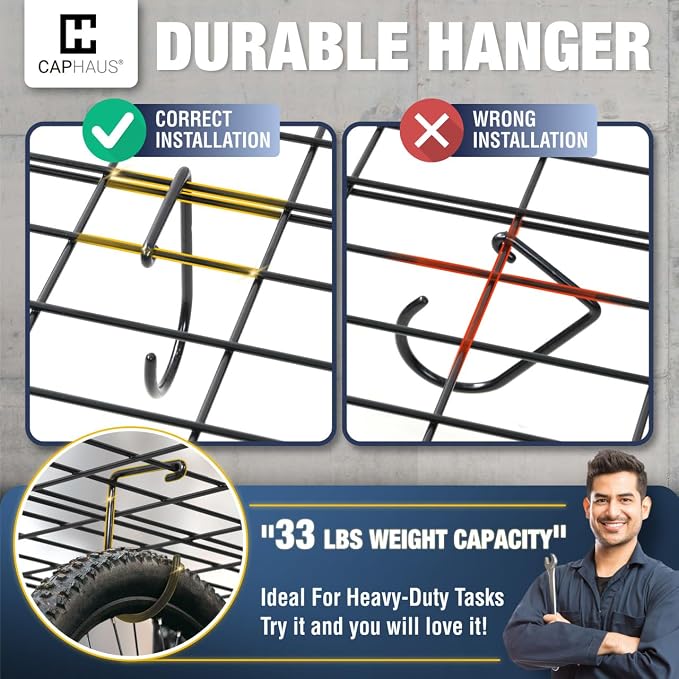 Fencer Wire 96 in. W x 18 in. D Wall Mounted Garage Wall Shelving w/ 4 Hooks - Image 4