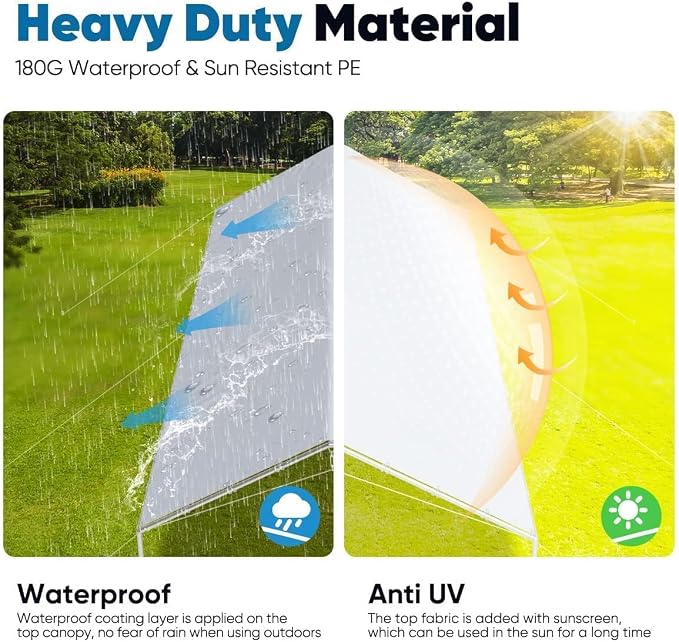 Quictent 10x20 ft Heavy Duty Car Canopy Galvanized Frame Carport Outdoor Party - Image 4