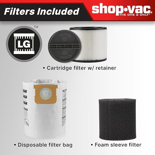 Shop-Vac 5761311 12-Gallon Wet/Dry Shop Vacuum, 6 Peak HP, 1.5 Inch Diameter x - Image 5