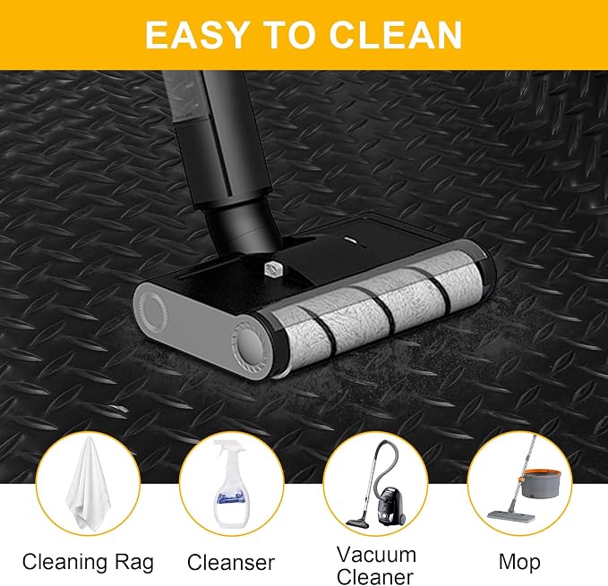 8x20 FT Garage Floor Mat, 2.8mm Thickened Flooring Roll Diamond Plate PVC - Image 4