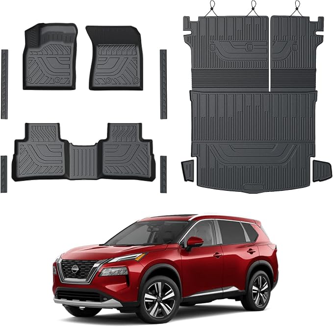 Floor Mats Set for Nissan Rogue 2025 2024-2021 Accessories, Full Coverage All by GALVAGNITE