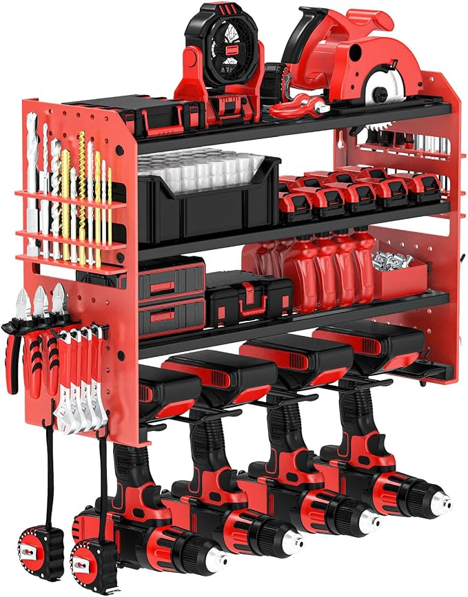 Power Tool Organizer Wall Mount, Garage Tool Storage Shelves by VeyFolzinst