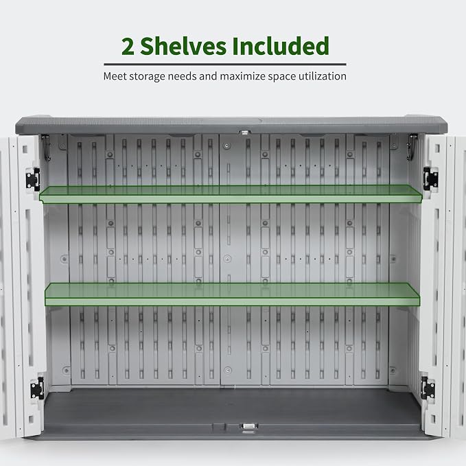 Macrout 25 Cu.Ft Small Plastic Outdoor Storage Cabinet - Image 5