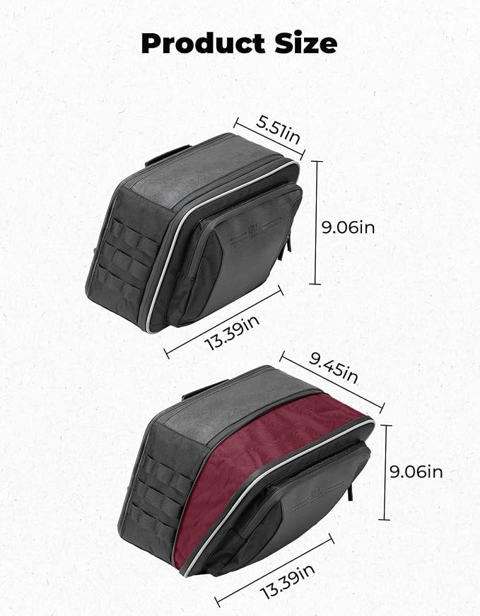 KEMIMOTO Motorcycle Saddlebags Expandable 22-30L - Image 6