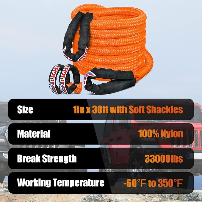 Nilight Kinetic Recovery Tow Rope Kit - Image 8