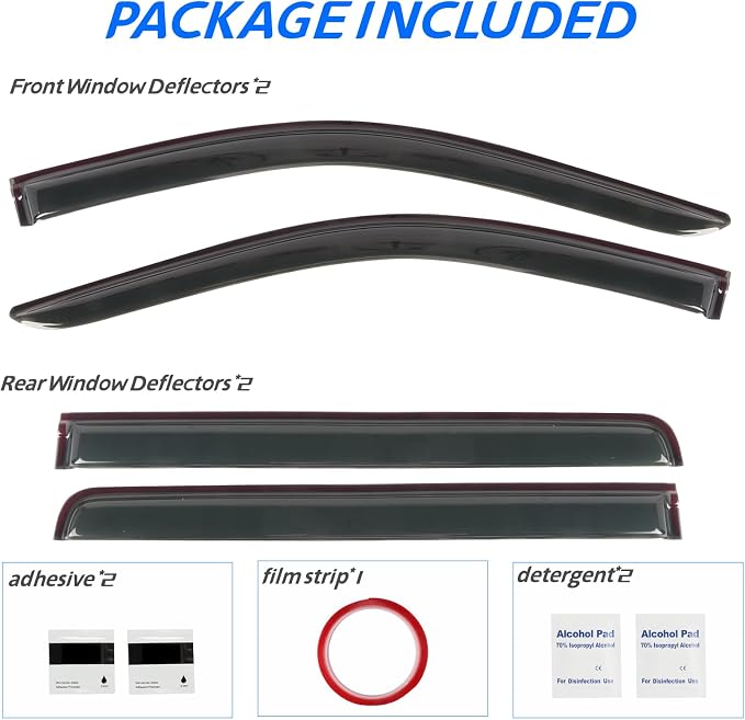 4 PCS Window Visors Deflectors Fit - Image 6