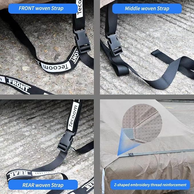 Tecoom Car Cover Waterproof All Weather, Non-Woven Breathable Outdoor Car Covers - Image 5