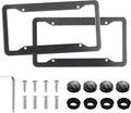 LivTee Carbon Fiber License Plate Frames, 4 Holes Stainless Steel License Plate by LivTee