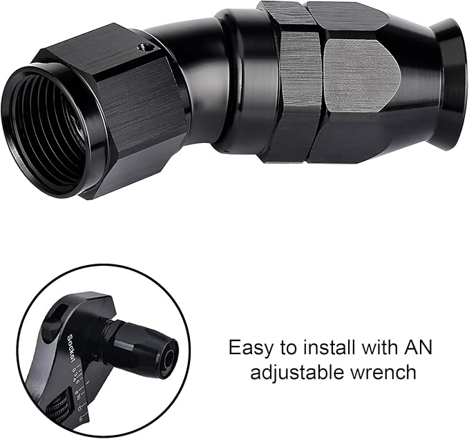 EVIL ENERGY 8AN 30 Degree PTFE One Piece Full Flow End Hose Fitting Aluminum - Image 6