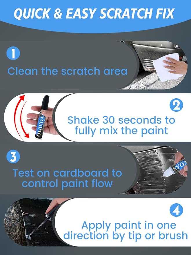 SYOAUTO Silver Touch Up Paint for Cars, Auto Touch Up Paint Silver Scratch - Image 3