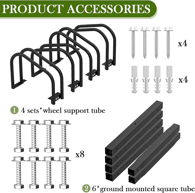 iCool Bikes Floor Bike Stand for 4 Bike, Bike Parking Rack Garage Bike Storage - Image 4