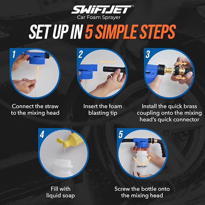 SwiftJet Car Wash Foam Gun + Microfiber Wash Mitt - Image 3