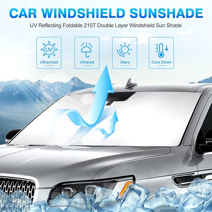 KUST Windshield Sun Shade for 2018-2024 2025 Lincoln Navigator Accessories - Image 2