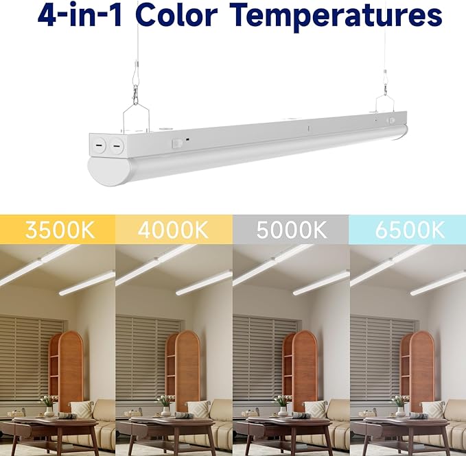 4FT LED Linear Strip Light, LED Shop Lights 30W/35W/40W Selectable, 4 Color - Image 2
