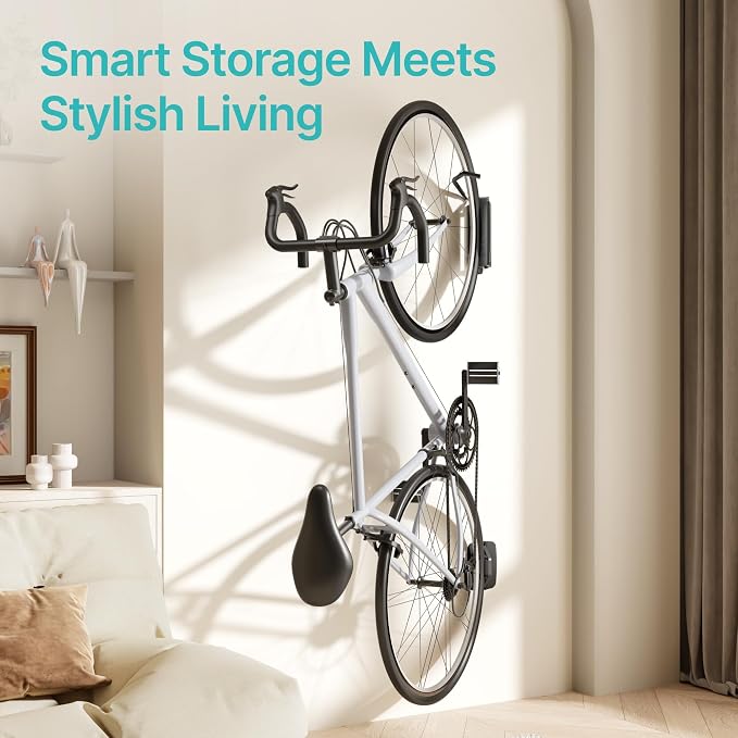 Bike Rack Garage, Bike Wall Mount Heavy Duty, Holds 77 Lbs, Swivel Bike Hangers - Image 8