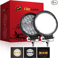 Firehawk LED Light Pods Bar 4 Inch 30000LM 60W Round Spot Flood Amber White by FIREHAWK