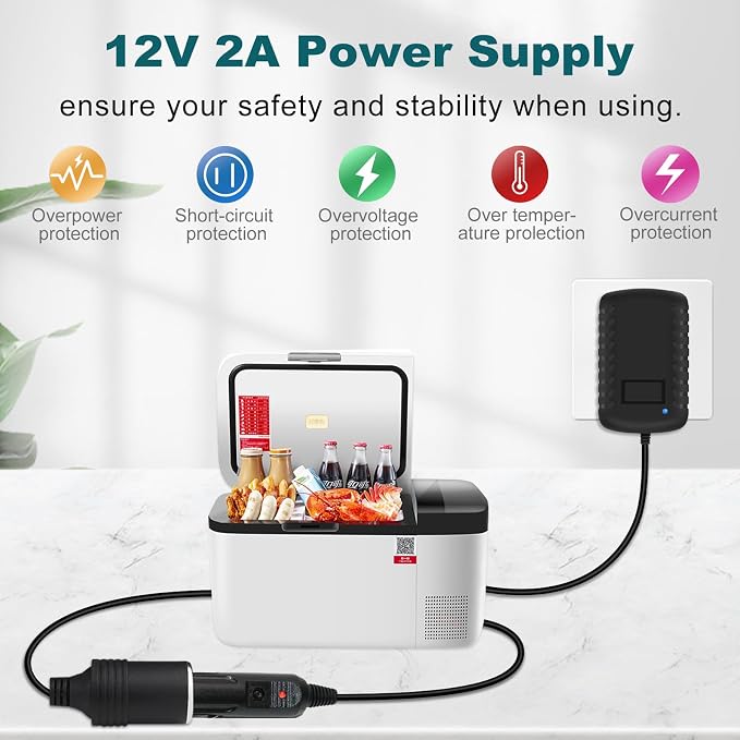 inShareplus 12V 2A 24W AC to DC Converter, 12 Volt Cigarette Lighter Adapter - Image 3