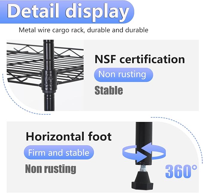 BestOffice Metal Garage Shelving 6 Tiers Garage Storage Shelves Heavy Duty 17”D - Image 5