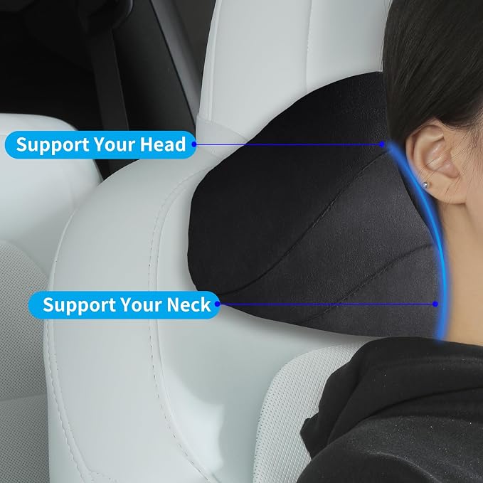 Car Headrest Pillow for Driving, Softness Ergonomic Design Universal Travel - Image 2