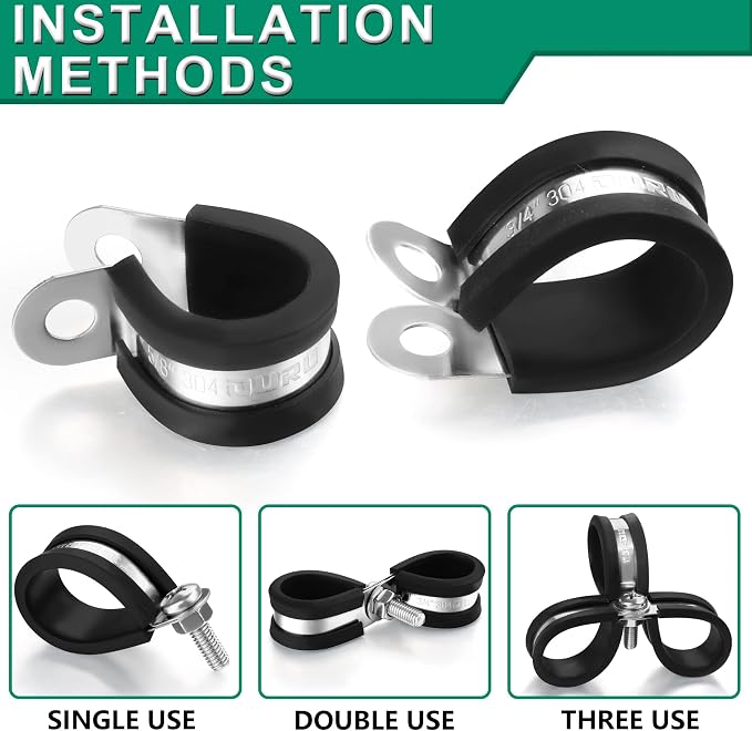 10pcs 1-3/4 Inch Stainless Steel & Rubber Coated Cushioned Insulated Cable - Image 4