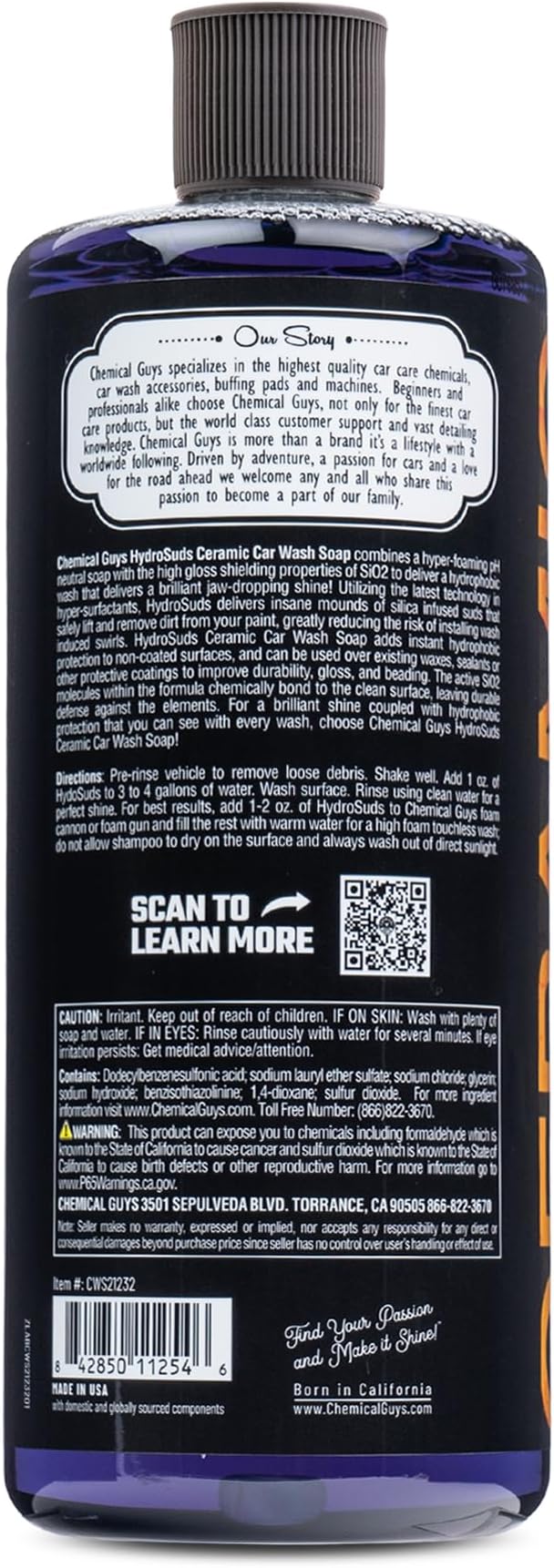 Chemical Guys HydroSuds Ceramic SiO2 Shine High Foaming Car Wash Soap - Image 9