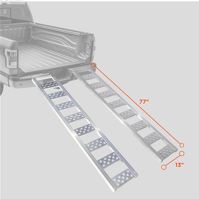 Rockland Straight Aluminum Loading Ramp, 1250 LBS Loading Capacity, Portable - Image 4