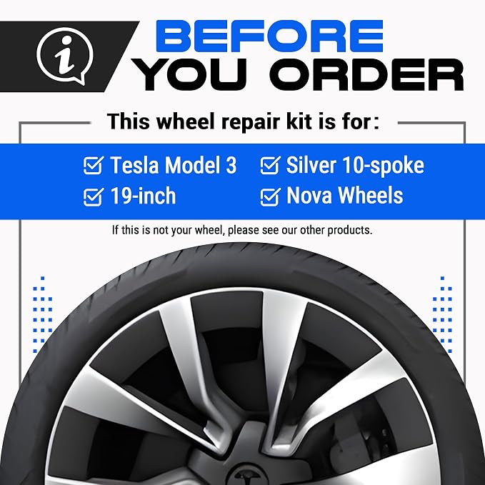 Premium Tesla Wheel Curb Rash Repair Kit - Image 2