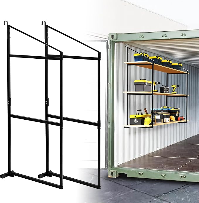 2 Pack Shipping Container Shelving Shelf Capacity up to 1100 lbs, 3 Tiers by Sidasu