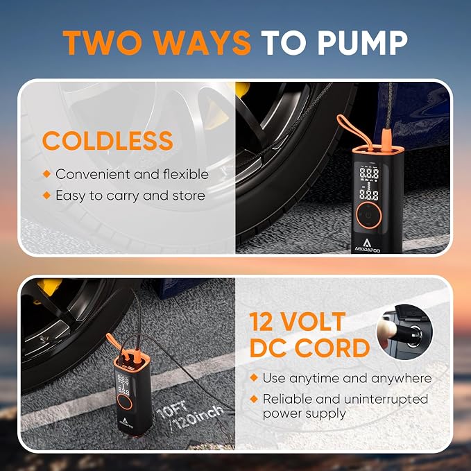 Tire Inflator Portable Air Compressor, 4X Faster 150 PSI Inflation Air Pump - Image 2