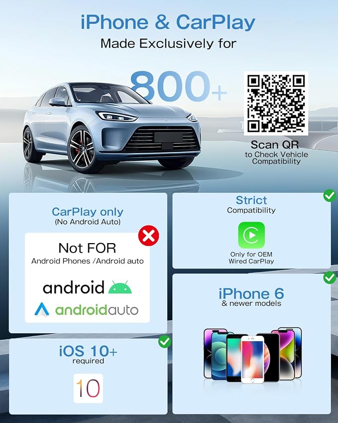 Wireless CarPlay Adapter for iPhone, 3X Faster Auto-Connect, No Lag, Plug & Play - Image 8
