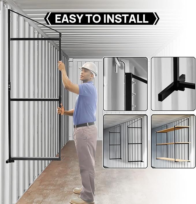 2 Pack Shipping Container Shelving Shelf Capacity up to 1100 lbs, 3 Tiers - Image 7