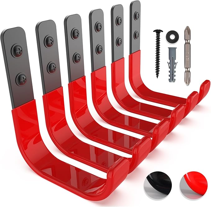 4 Inch Garage Hooks, 6 Pack Heavy Duty Wall Hooks by SunVFaFa