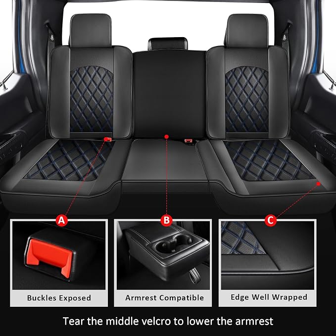 MIROZO Seat Covers for Ram, Waterproof Truck Seat Covers Compatible - Image 3