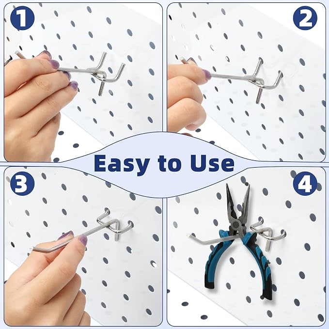 100 Pack Pegboard Hooks Heavy Duty 4 6 8 Inch Pegboard Hooks 1/8 Stainless - Image 4