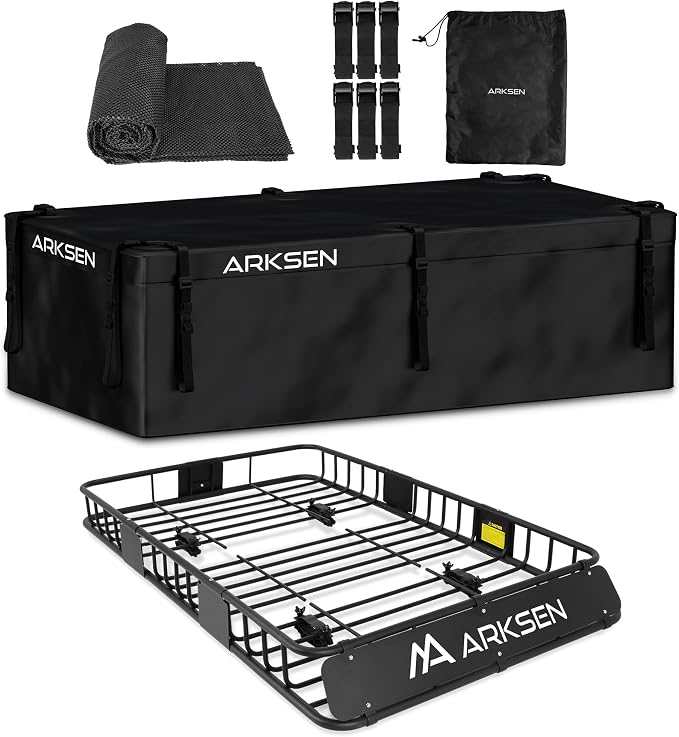 ARKSEN 64 x 39 x 6 Inch Universal 150LB Heavy Duty Roof Rack Cargo by ARKSEN