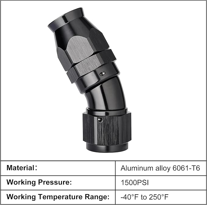 EVIL ENERGY 12AN 30 Degree PTFE One Piece Full Flow End Hose Fitting Aluminum - Image 3
