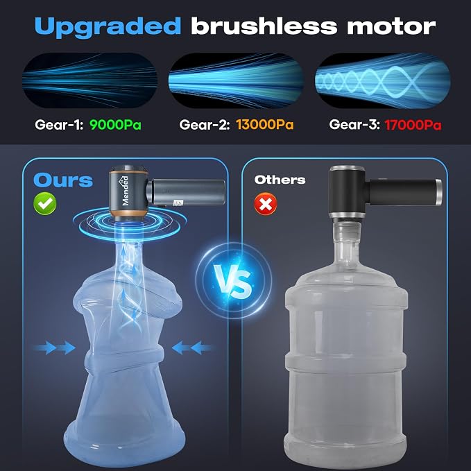 MENDED Handheld Car Vacuum Cleaner 15000PA Portable, Cordless 3 in 1 Handheld - Image 3