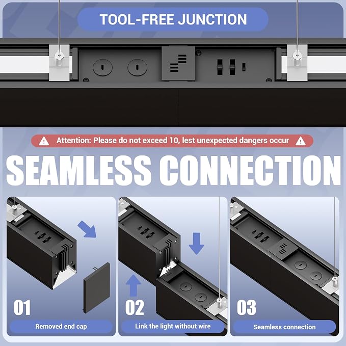 4FT LED Linear Light, 50/45/40/35/30W Up and Down Light, 3000/4000/5000K CCT - Image 3