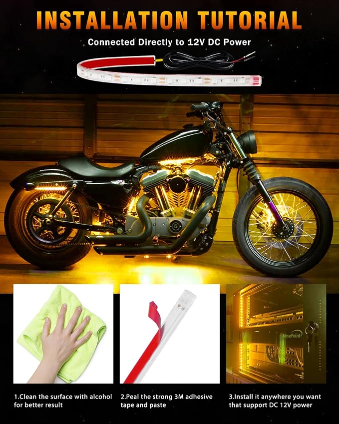 Qasim Car Led Strip Lights for Golf Cart Underglow Motorcycles Marine Boat - Image 6