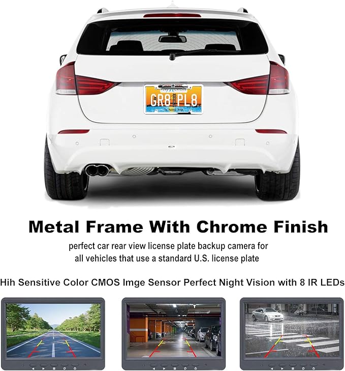 License Plate Backup Camera, JPP Front/Rear View Camera 170° Viewing Angle - Image 5