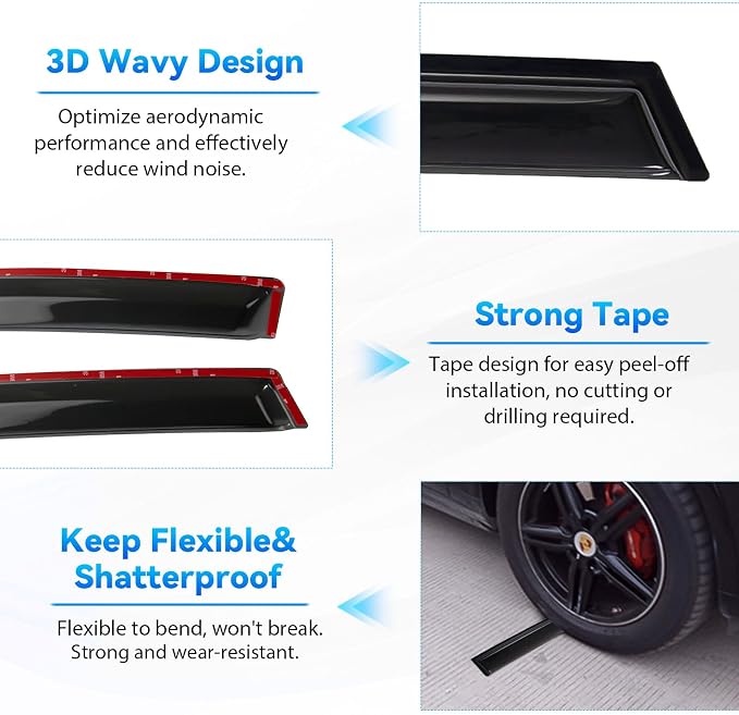 Window Visors Sun/Rain Guard Compatible - Image 4