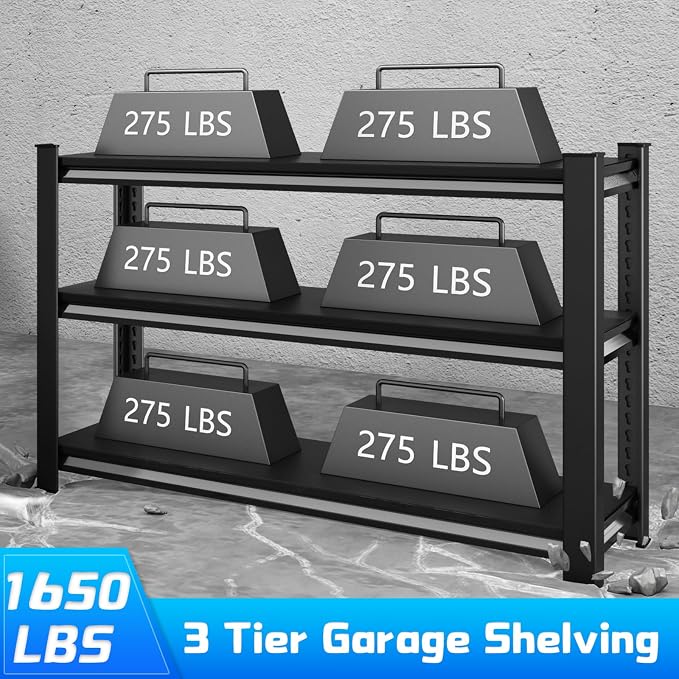 3-Tier Garage Shelving Heavy Duty，48" W Metal Shelving Unit - Image 4