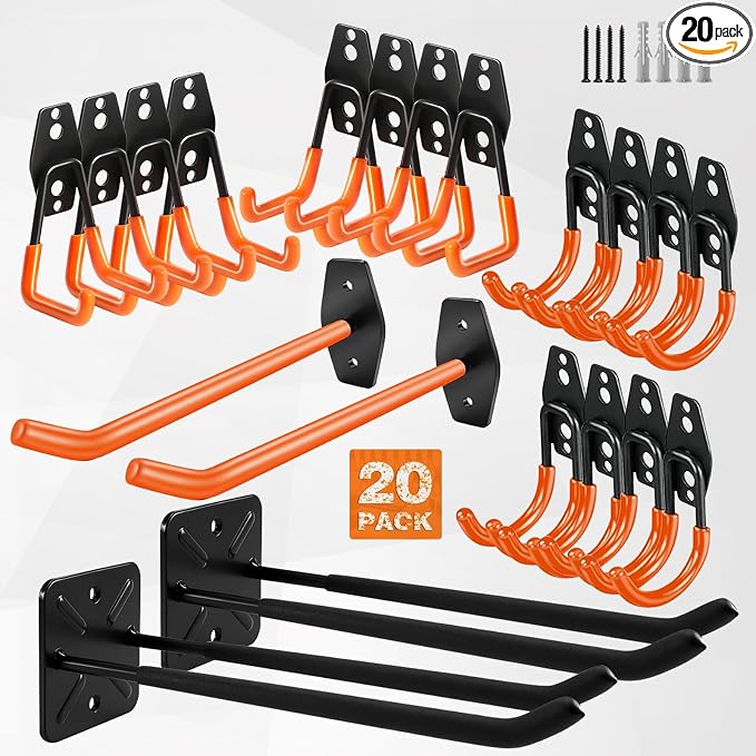 20 Pack Garage Storage Hooks Heavy Duty, Steel Bike Hook by HaveANiceDay