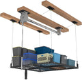 4x4FT Ceiling Storage Racks Lift, Overhead Garage Storage Rack, Adjustable by SoyweyDirect